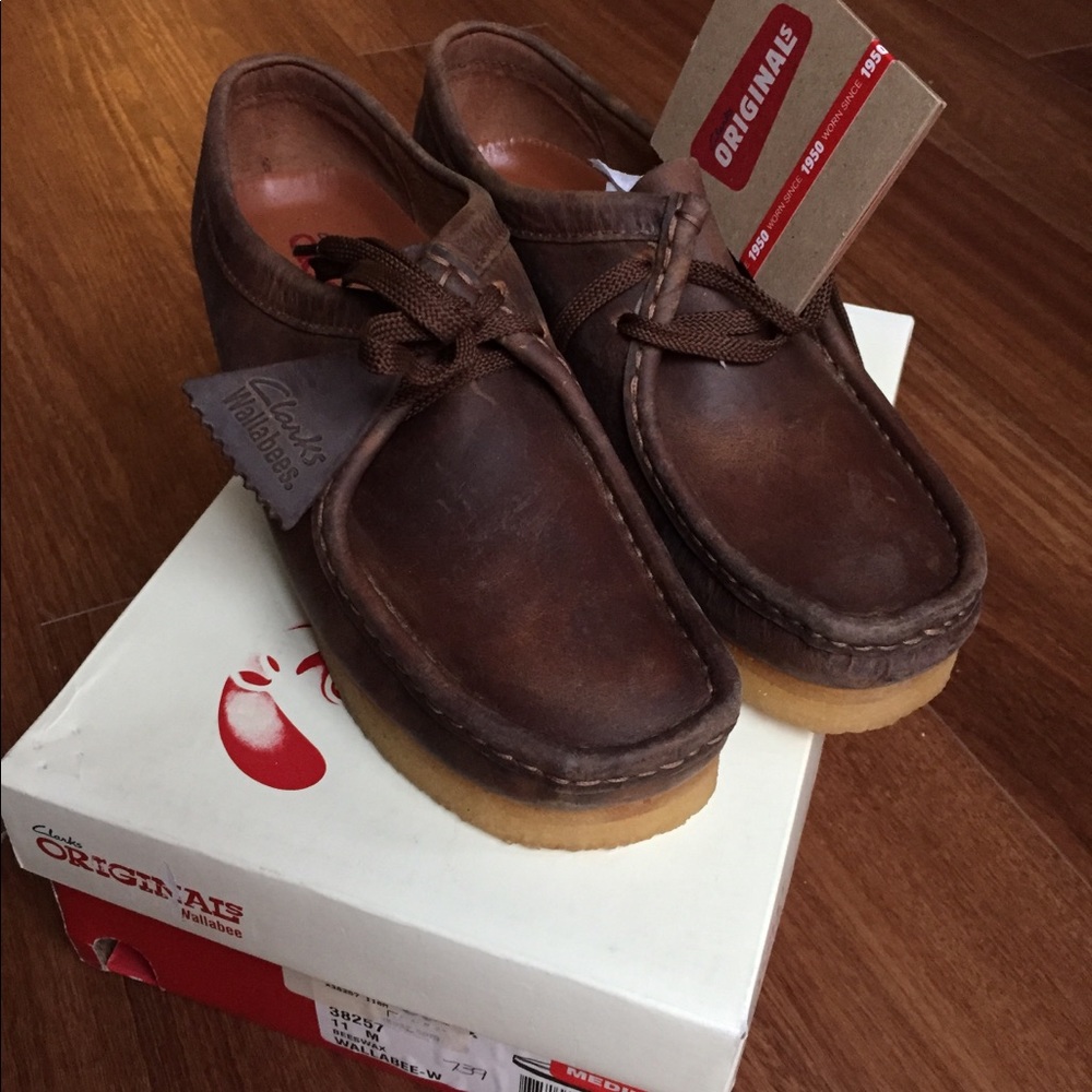 Clark’s brown leather beeswax wallabee